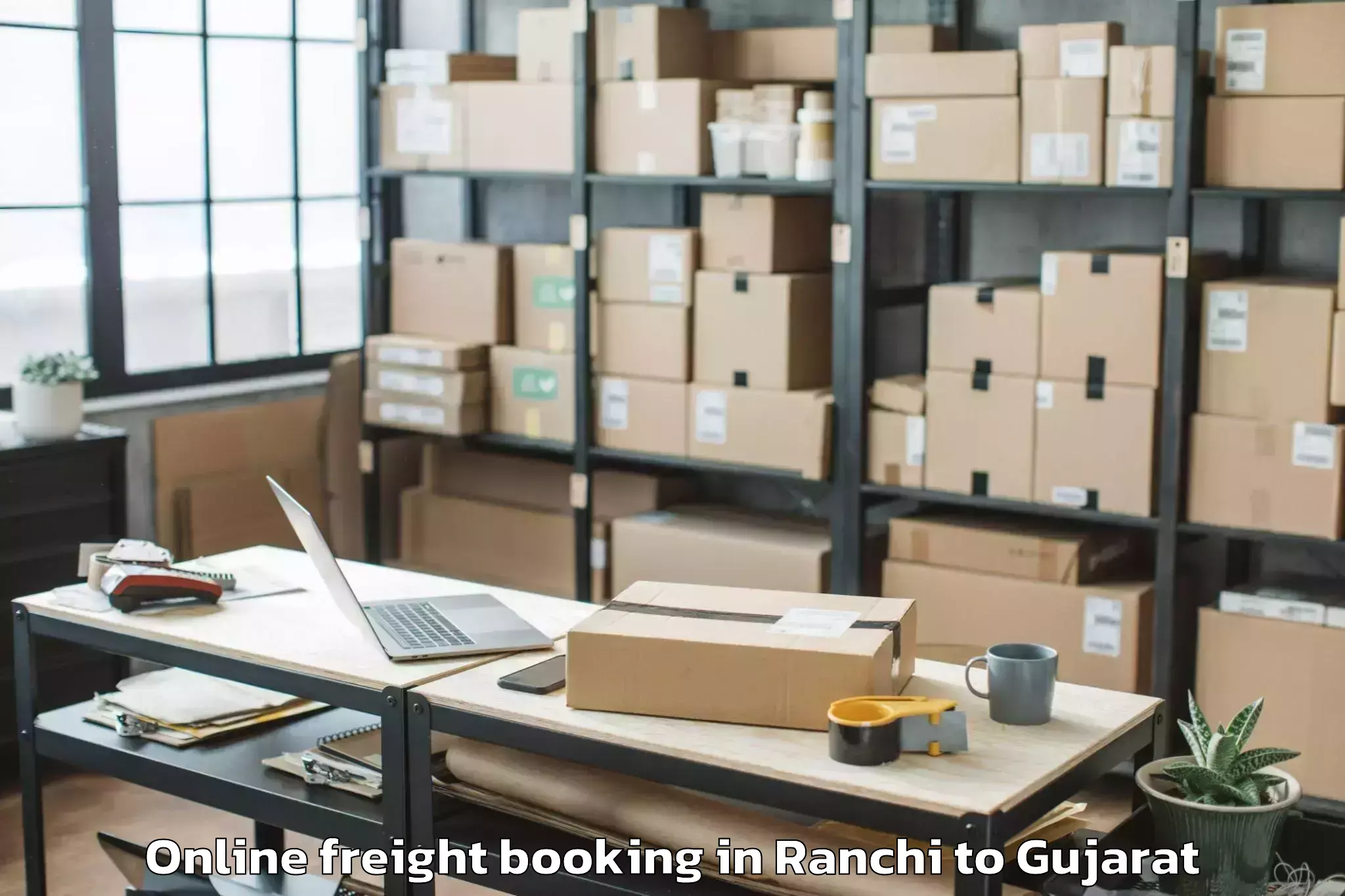 Trusted Ranchi to Khambhaliya Online Freight Booking